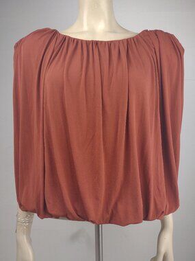 NWT Dolan burnt orange copper sleeveless draped blouse top ladies XL X-Large